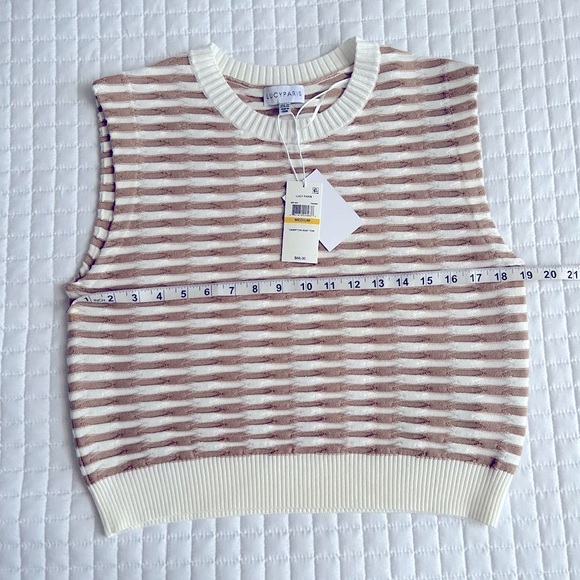 Lucy Paris Women's Hampton Striped Knit Top Sleeveless Medium - Picture 6 of 8